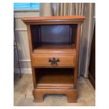 Wooden side table with single drawer…..15 x 15 x 26 tall
