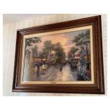 Stunning Thomas Kinkade “Carmel, Sunshine on Ocean Avenue oil on canvas print with COA…..46-1/2 x 34-1/2