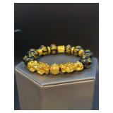 Feng Shui Black Obsidian,Double Pixiu,Wealth Bracelet from the Buddha Power Store
