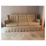 Very nice vintage beige tufted back sofa by H & C Table Company, Somerville, TN…..74 x 21 x 33 tall overall