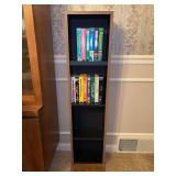 Wood VHS tape case and contents…..10-3/4 x 9-1/2 x 45 tall