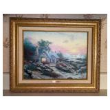 Authentic Thomas Kinkade “Cottage By The Sea” dated edition oil on canvas print (I - 1998￼) with COA…..part of the Kinkade Classics Collection…..21-1/2 x 17-1/2