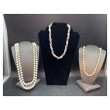 Grouping of (3) pearl-like necklaces
