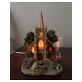 Thomas Kinkade Lamplight Hawthorne Village Collection “Windermer Church” lighted cottage…..7 x 5-1/2” tall…..working condition…..sculpture A4101