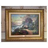 Authentic Thomas Kinkade “A New Day Dawning” numbered and dated edition oil on canvas print (111 - 2000) with COA…..part of the Kinkade Classics Collection…..21-1/2 x 17-1/2