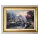 Authentic Thomas Kinkade “Lamplight Manor - Lamplight Lane VI” limited edition print (556/1750) with Fine Art Ownership Portfolio/COA…..￼44-1/2 x 32-1/2