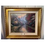 Authentic Thomas Kinkade “A Quiet Evening - Places In The Heart I” limited edition oil on canvas print (1193/1400) with Fine Art Ownership Portfolio/COA…..28 x 24-1/2