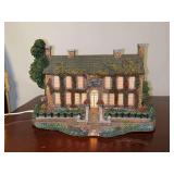 Thomas Kinkade Lamplight Hawthorne Village Collection “Lamplight Inn” lighted cottage…..9-1/4 x 5-3/4” tall…..working condition…..sculpture A3099