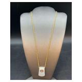 Amethyst Green Jadeite Jade Good Luck Pendant Necklace…..necklace is gold tone costume jewelry