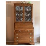 Beautiful Ethan Allen Georgian Solid Birch Drop Front Secretary Desk With Bookcase Hutch…..34-1/2 x 18-1/2 x 76 tall