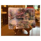 Thomas Kinkade “The Garden of Prayer” porcelain plate w/stand…..first issue of Nature’s Retreats by Thomas Kinkade Collection…..12268C…..8-1/4 x 6-1/4