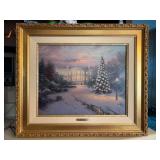 Authentic Thomas Kinkade “The Lights of Liberty - Season of Lights I” limited edition oil on canvas print (151/700) in gorgeous gold gilt frame…..28 x 23-1/2