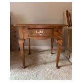 Ethan Allen Queen Anne Style Heirloom Solid Nutmeg Maple single drawer end table….23-1/2” square x 22-1/2” tall….small scratch on top