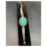 Vintage Silver Tone Faux Turquois Bracelet
