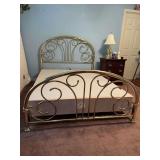 Beautiful queen size brass bed with Tempur-Pedic box spring (no mattress)
