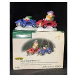 Dept. 56 North Pole Seties Accessory Piece “Cruisin’ Crayola Elves…..Handpainted porcelain and in original box (see all pics)