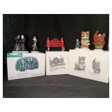 Dept. 56 Heritage Village and Alpine Village Accessory Pieces…..all are handpainted porcelain in original boxes….Alpine is “Sisters of the Abbey” and Heritage is “Candy Cane Bench” and “