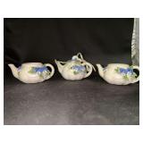 Vintage 3-piece Mud Pie Salt Glaze Collection…..(2) Teapot Kettle Candles and (1) Teapot Ornament or Home Decor Piece