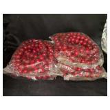 Grouping of 5 bags of wooden red beaded garland…..each bag is approx. 5-6’ long