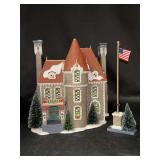 Dept. 56 Christmas In The City Series Lighted Porcelain “The Consulate” Village Piece with unique selection of flags from around the world for flag pole…..in original box…..8-1/2” tall