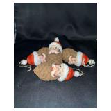 Set of (4) Dept. 56 Pine Cone Santa Ornaments…..5” tall
