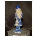 Rowe Pottery Works Salt Glaze Santa Holding Lantern Ornament…..4-1/2” tall