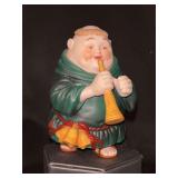 Dept. 56 porcelain Merry Makers Monks “Horatio the Hornblower”…..4” tall and in original box (lid to box has tear)
