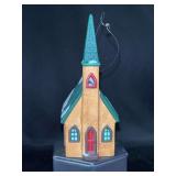 Dept. 56 porcelain Merry Makers Monks “Porcelain Church Christmas Ornament”…..5” tall and in original box