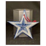 Rowe Pottery Works Salt Glaze Star Ornament…..4-1/2” across