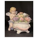 The San Francisco Music Box Company ANNA ROSA Collection Cherub porcelain music box…..plays Unchained Melody