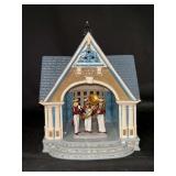 Dept. 56 Original Snow Village Porcelain  “Roosevelt Park Band Shell” with Patriotic Decorations…..plays patriotic music and Christmas music…..includes adapter, in working condition and in ori