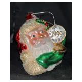 NIB Dept. 56 Mercury Glass “All In Good Time” 1999 Santa Ornament…..5-3/4” tall