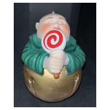 Dept. 56 porcelain Merry Makers Monks “Leopold the Lollipopman” ornament bell…3-1/2” tall and in original box