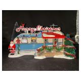 Dept. 56 Original Snow Village Lighted Porcelain  “Lot 56, Christmas Court” in original box