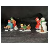 Set of (3) Dept. 56 Heritage Village Collection “Snow Children” handpainted porcelain in original box