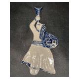 Vintage Rowe Pottery Works Salt Glaze Christmas ornament featuring Gabriel…..6-1/2” tall