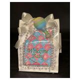 “Welcome Baby” musical gift bag from Music Box & Gift Co. in San Francisco…..3 x 3-3/4….in working condition…..plays Lullaby