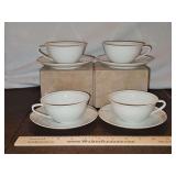 Four(4) Vintage New/Like New Flat Cup & Saucer Sets of Hutschenreuther Germany China in the En Vogue Pattern...Maxim