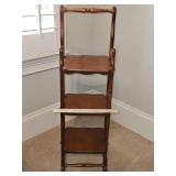 Nice wooden 3-tier folding shelf 10x14x35.5"...