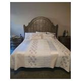 Gorgeous Massive King Size Bed Includes Haverty Furniture Headboard, Frame, & ALL Bedding...