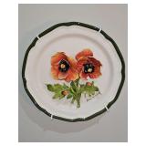Signed Eva Gordon Ceramic Art 12” Plate w/3D "Peony" & Hanger in excellent condition...