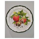 Signed Eva Gordon Ceramic Art 12” Plate w/3D "Pomegranate" & Hanger in excellent condition...
