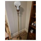 Vintage Tall Brass Floor Lamp LARGE BASE BULB BURNT OUT SO COULD NOT TEST...