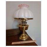 Vintage brass oil lamp that has been converted to electric...