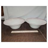 Two(2) Vintage New/Like New Hutschenreuther Germany China Large 10.75x4" Serving Bowls in the En Vogue Pattern...Maxim