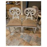 Pair of Vanguard Furniture Large Wood Dining Chairs w/Upholstered Seats 22.5" seat w  x 18" seat d x 20.5" seat back h x 20" seat h x 40.25" total h...