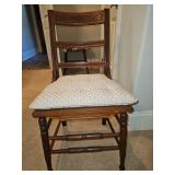 Vintage walnut side chair w/cane seat SEE PICS FOR DETAILS OF CONDITION...