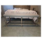 Upholstered 6-Leg Bed Bench Matches Other Bedroom Furniture " SEE PICS FOR CONDITION...