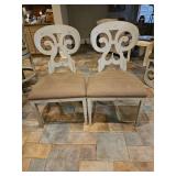 Pair of Vanguard Furniture Large Wood Dining Chairs w/Upholstered Seats 22.5" seat w  x 18" seat d x 20.5" seat back h x 20" seat h x 40.25" total h...