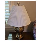 Beautiful Fredrick Cooper brass lamp 32" tall to top of finial w/19" shade...